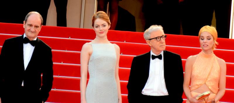 Woody Allen, Emma Stone and Parker Posey promoting “Irrational man” at the Cannes film festival 2015 - Img ©Georges Biard
