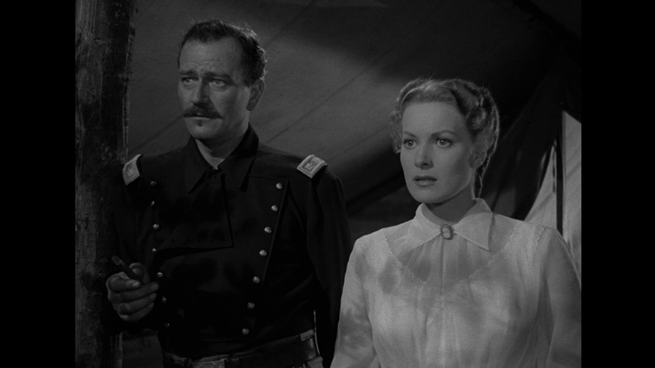 John Wayne e Maureen O'Hara in una scena di Rio Bravo