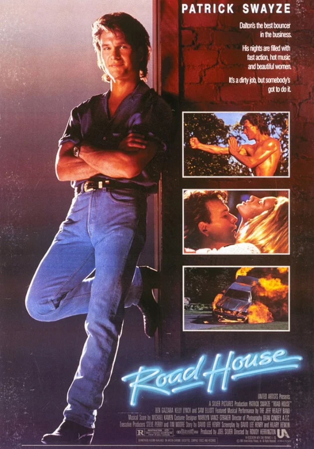 Il duro del Road House- il poster del film del 1989 con Patrick Swayze.