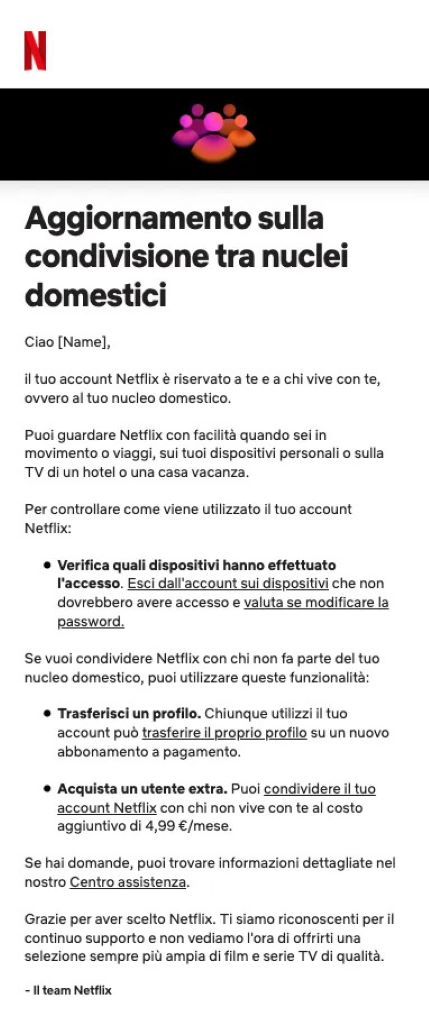 Netflix blocca la condivisione degli account: come scegliere se disiscriversi o pagare l'aggiunta
